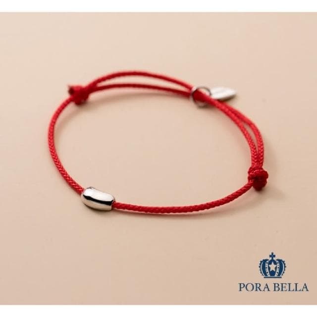 【Porabella】925純銀好運豆紅繩手鍊 好運轉運紅色手繩 幸運姻緣　好人緣紅繩手鍊 Bracelets