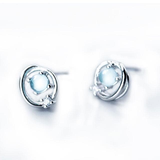 【Porabella】925純銀海洋合成藍寶石耳環 earrings