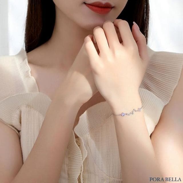 【Porabella】Porabella 925純銀宇宙星座星月光石手鍊 招財開運手環 韓版ins簡約森系禮物 銀飾 Bracelet