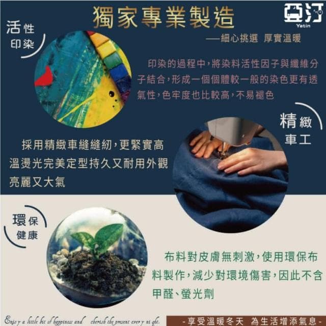 【Yatin 亞汀】超保暖抗寒防靜電 法蘭絨床包枕套組 紳士單人/雙人/加大 均價 床單 枕頭套