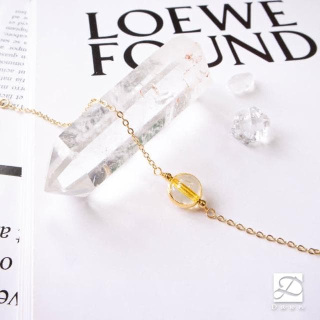 【Dawn Fashion 彤恩時尚】石來運轉//愛情招財水晶手鍊//月光石 黃水晶/生日禮物/情人節禮物