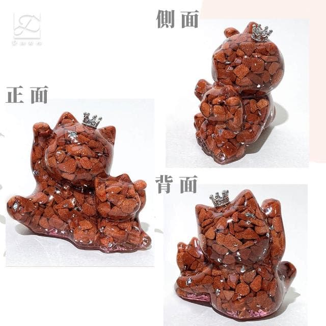 【Dawn Fashion 彤恩時尚】天然水晶 開運貓 親子招財貓//白水晶 黃髮晶 黑曜石/父親節禮物/居家擺飾