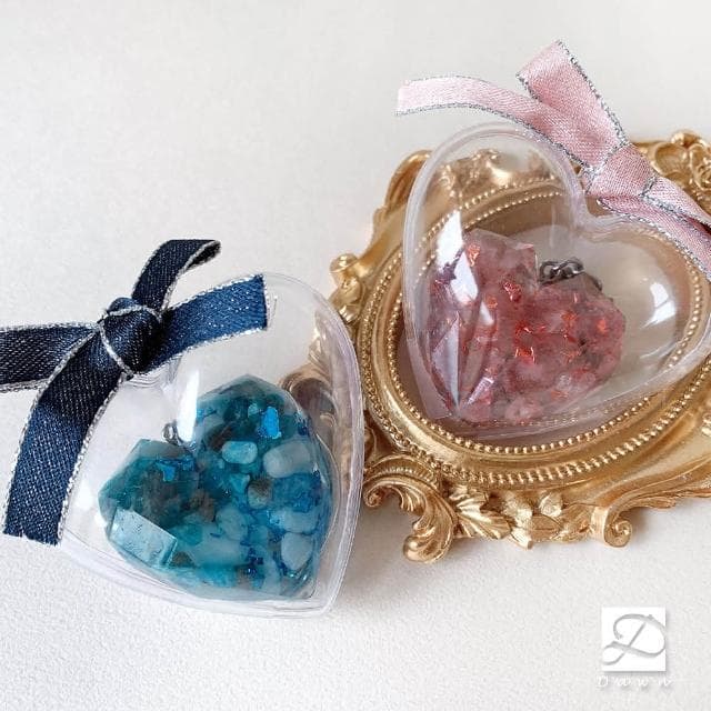 【Dawn Fashion 彤恩時尚】水晶幾何愛心 鑰匙圈 S號 // 原礦碎石 粉水晶 海藍寶/生日禮物/父親節禮物