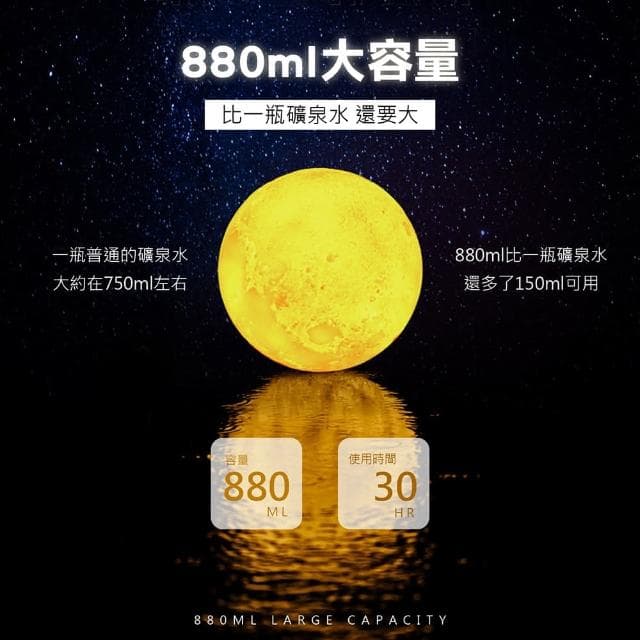 【Finger Pop 指選好物】3D月球燈香薰器精油擴香機 月亮燈 月球燈 小夜燈 香薰機 精油機 水氧機 加濕器