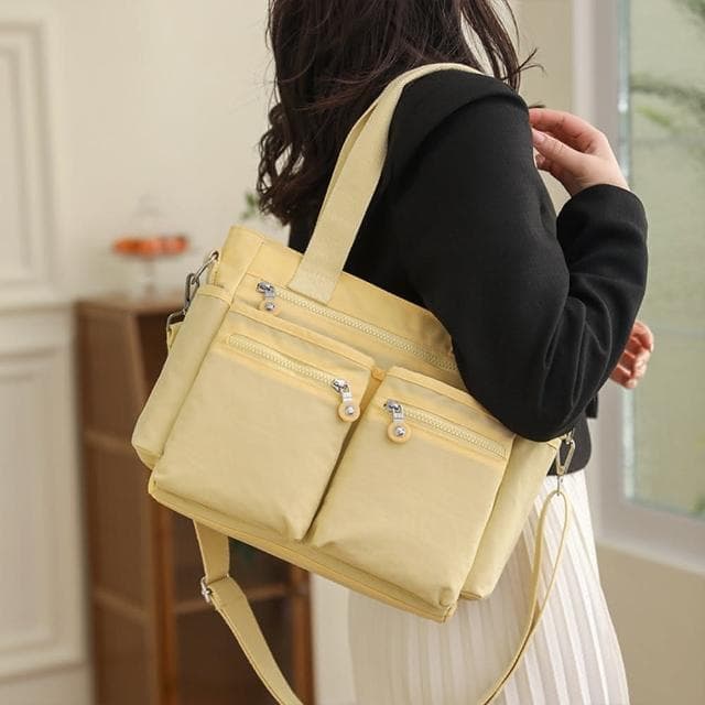 【LEESA】尼龍肩背包\包包\大容量托特包\女生包包\休閒側背包\生日禮物\媽媽包\多格層包包\送禮