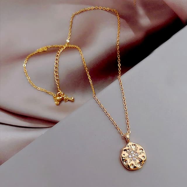【LEESA】芒星項鍊\星星項鍊\INS項鍊\金幣項鍊\生日禮物女生\18k金項鍊\簡約項鍊\項鍊\鎖骨鏈
