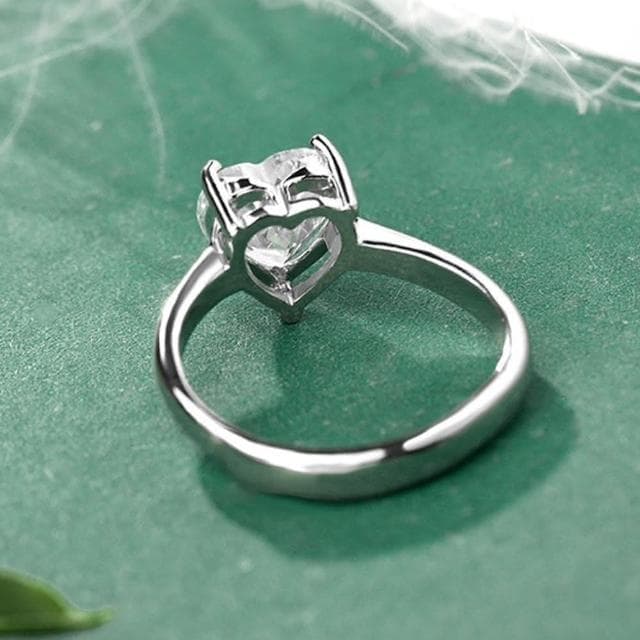 【LEESA】鋯石戒指\指環\純銀戒指\愛心戒指\高級感\歐美戒指\銀戒\銀飾\閨蜜戒指\送長輩\送女生\小禮物\生日禮物