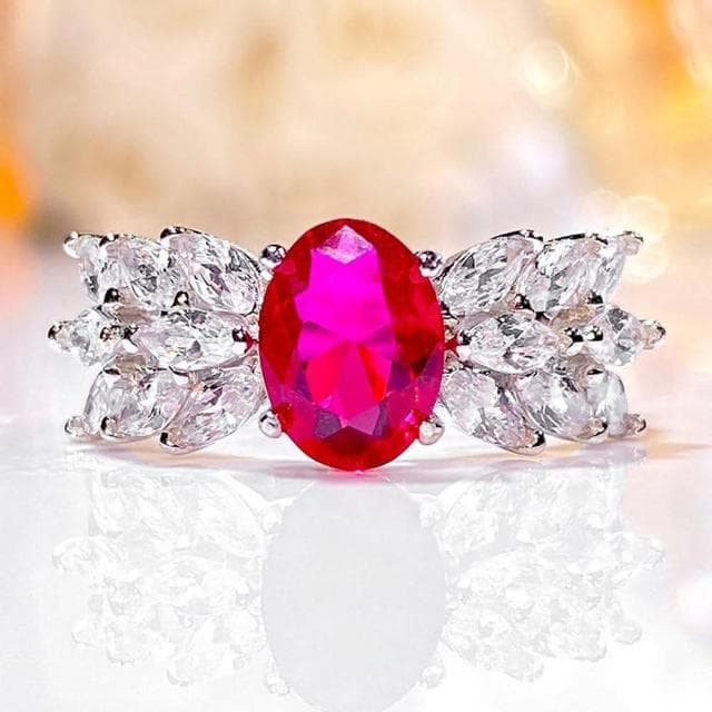 【LEESA】鴿血紅戒指\純銀戒指\指環\戒指\飾品\歐美戒指\大戒指\新娘飾品\浮誇戒指\送長輩\女生禮物