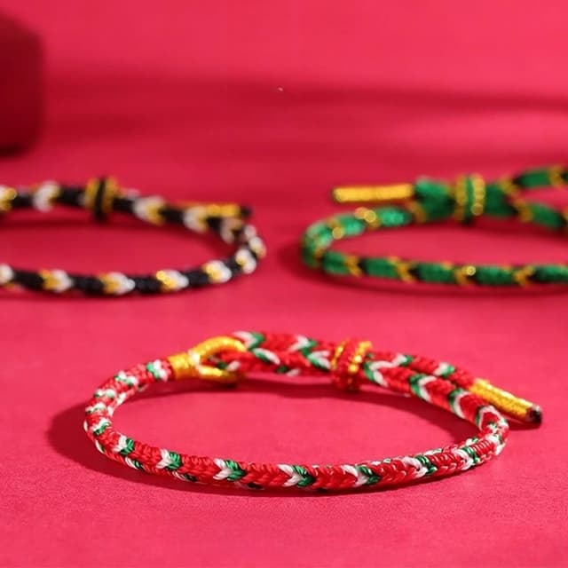 【LEESA】手工編織\串珠手環\可調節\本命年\紅繩\心想事成\五行手鍊\手繩\男女通用\開運\幸運手環\手鍊\結緣品\禮物