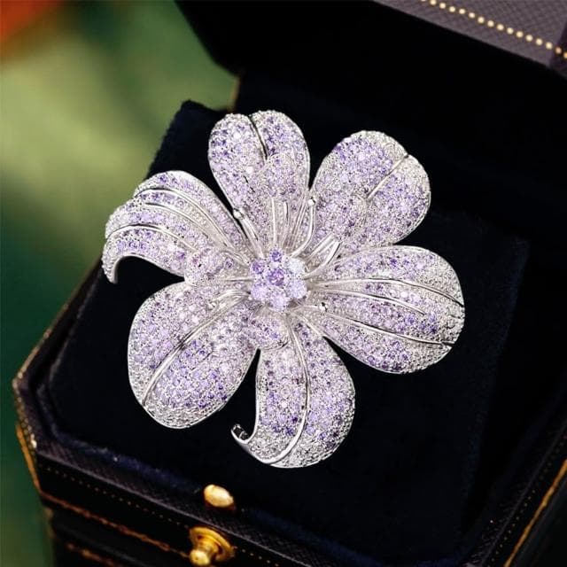 【LEESA】金屬別針\復古胸針\造型胸針\鋯石\花朵\配飾\優雅\配件\送媽媽\情人節禮物\花開富貴\小香風\胸針\別針