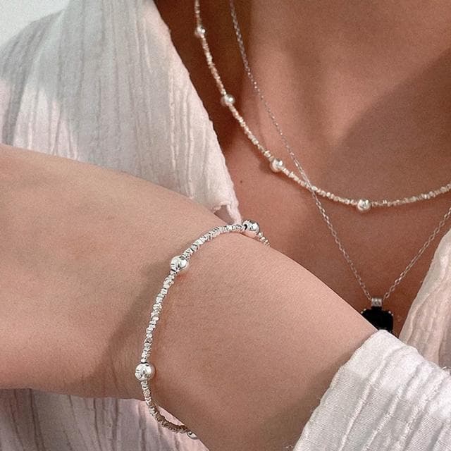 【LEESA】純銀項鍊\抗過敏項鍊\女生飾品\s925純銀項鍊\女生項鍊\小禮物\女友生日禮物\個性項鍊\情侶禮物\