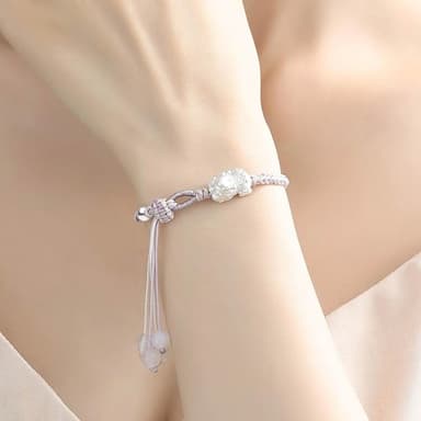 【LEESA】水晶手鍊\飾品\999純銀\閨蜜手鍊\手工編織\手鍊手環\招財手鍊\貔貅\招財納福\保平安\流蘇\生日禮物