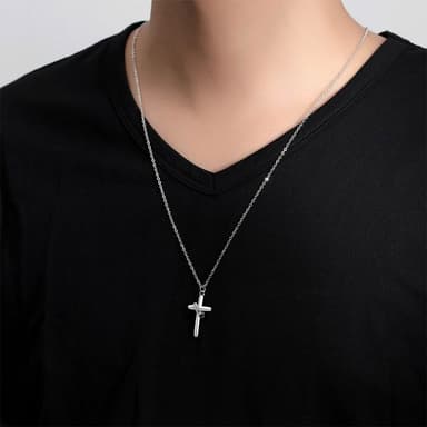 【LEESA】S925純銀\十字架項鍊\飾品\情侶項鍊\禮物\吊墜\情侶對鍊\配飾\首飾\抗過敏項鍊\鎖骨鏈\不褪色項鍊