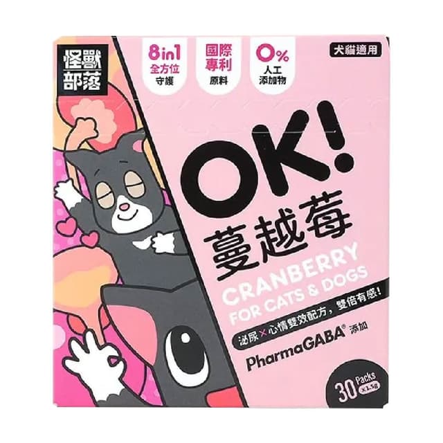 【怪獸部落】litomon ok 蔓越莓 1.5g*30包/盒(寵物保養品 犬貓保養品)