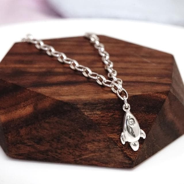 【ART64】純銀彌月禮盒組 寶寶手鍊 新生兒/滿月禮物推薦 逐夢小火箭 兒童銀飾