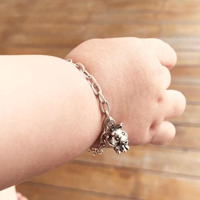 【ART64】純銀兒童手鍊/寶寶手鍊 彌月禮/生日禮物推薦 鴻運當牛 牛寶寶造型 寬版