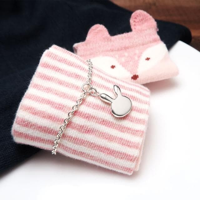 【ART64】純銀彌月禮盒組 寶寶手鍊 新生兒/滿月/彌月禮物推薦 跳跳兔造型 兒童銀飾 細版