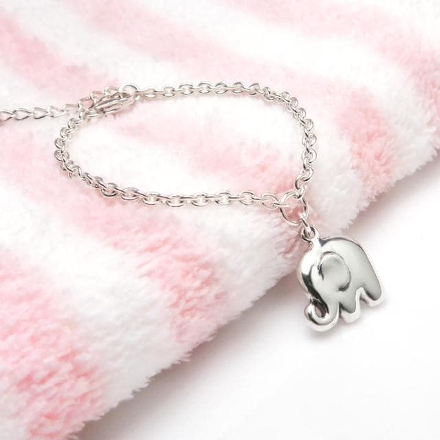 【ART64】純銀彌月禮盒組 寶寶手鍊 新生兒/滿月/彌月禮物推薦 小象寶寶造型 兒童銀飾 細版