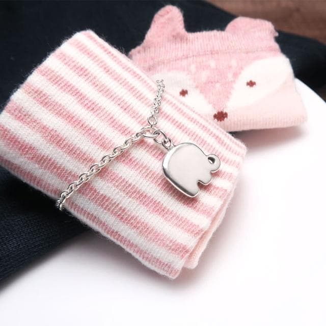 【ART64】純銀彌月禮盒組 寶寶手鍊 新生兒/滿月/彌月禮物推薦 小象寶寶造型 兒童銀飾 細版