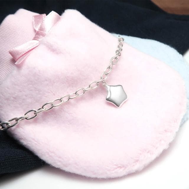 【ART64】純銀兒童手鍊/寶寶手鍊 生日/滿月/彌月禮物推薦 小星星造型 寬版