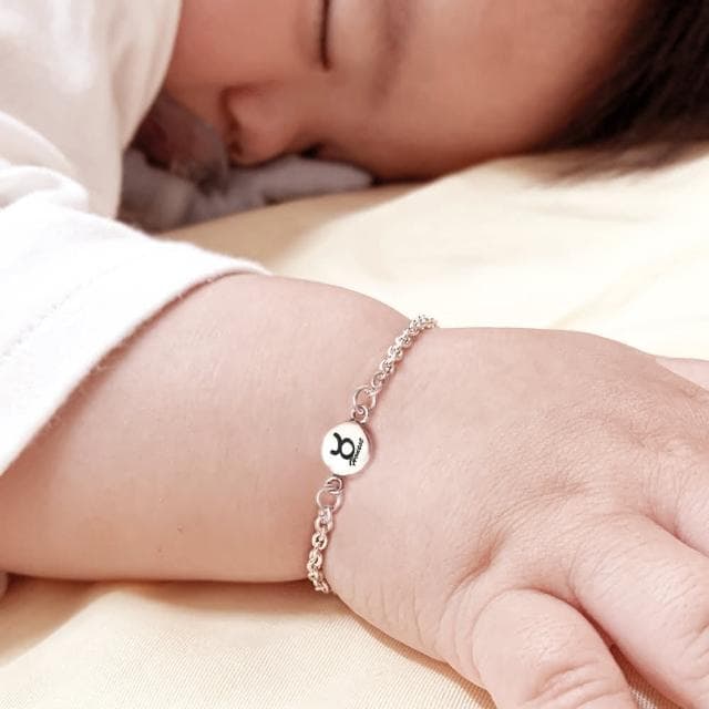 【ART64】925純銀 星座兒童手鍊 金牛座寶寶飾品 新生兒/彌月禮物推薦 親子銀飾