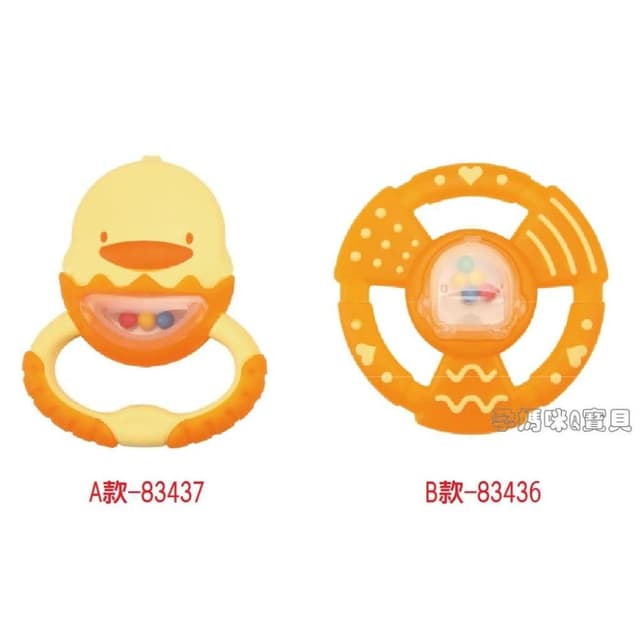 【Piyo Piyo 黃色小鴨】黃色小鴨保潔盒雙色造型固齒器 附保潔盒雙色圈圈固齒器 83436-7