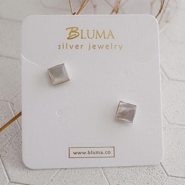 【BLUMA】今晚月色真美純銀耳環 - 珍珠母貝(天然寶石抗過敏耳釘 簡約韓風時尚 情人生日禮物 飾品禮盒)