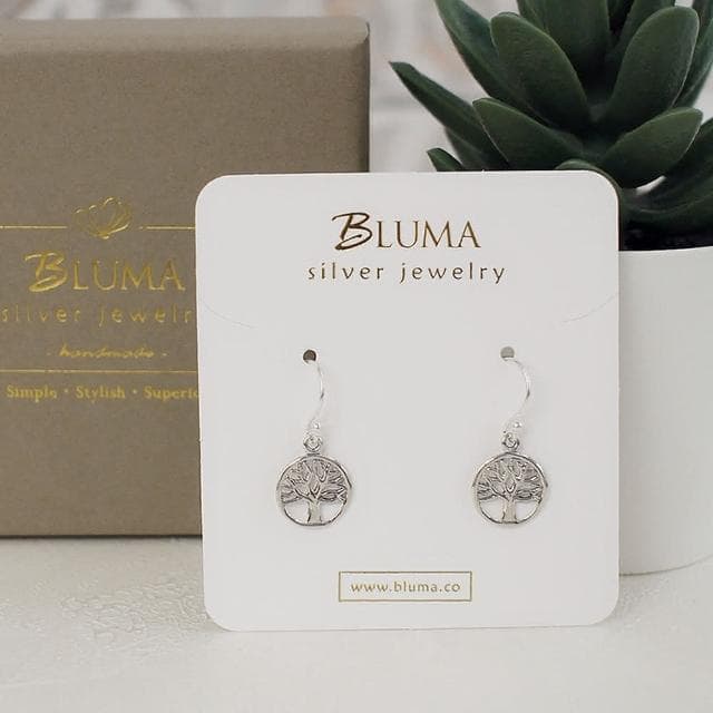【BLUMA】許願樹純銀耳環(簡約百搭925純銀飾品 鏤空文青風 平價小資清新韓風 飾品禮盒)