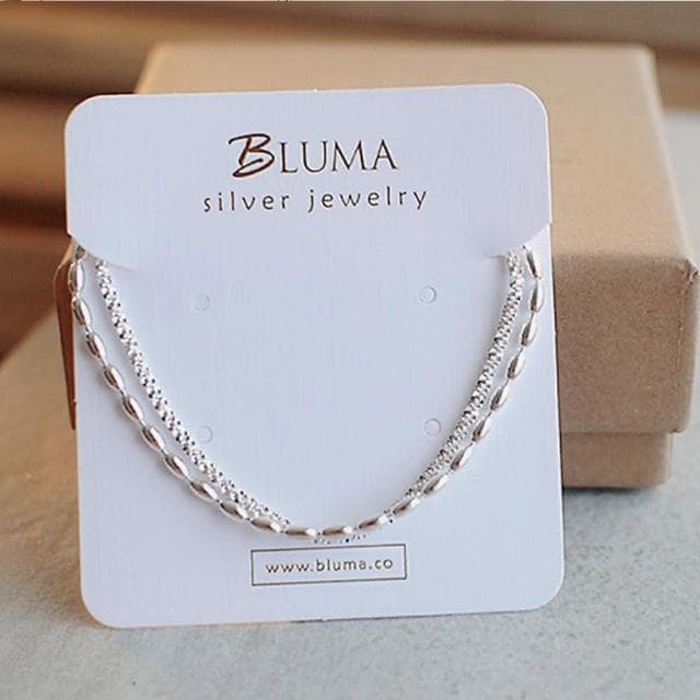 【BLUMA】杜樂麗花園的邂逅純銀手鍊(生日情人節禮物 雙鍊手鏈 優雅簡約純銀飾品 閨蜜鍊 飾品禮盒)