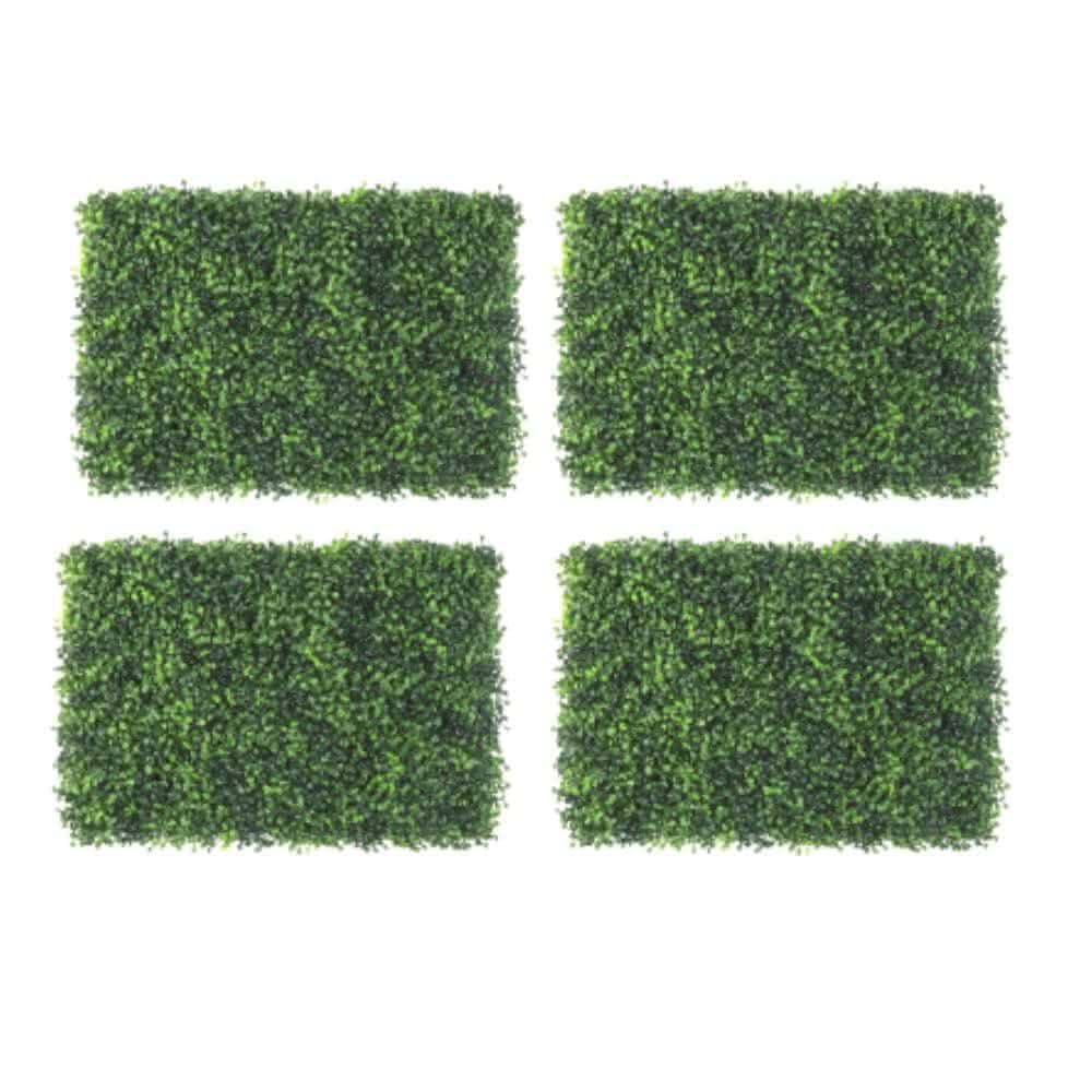 【日物販所】居家綠化 仿真米蘭草坪牆 四片一組 每片25X25公分(植物牆 假花 假草 盆栽 假草坪 布置 壁貼)