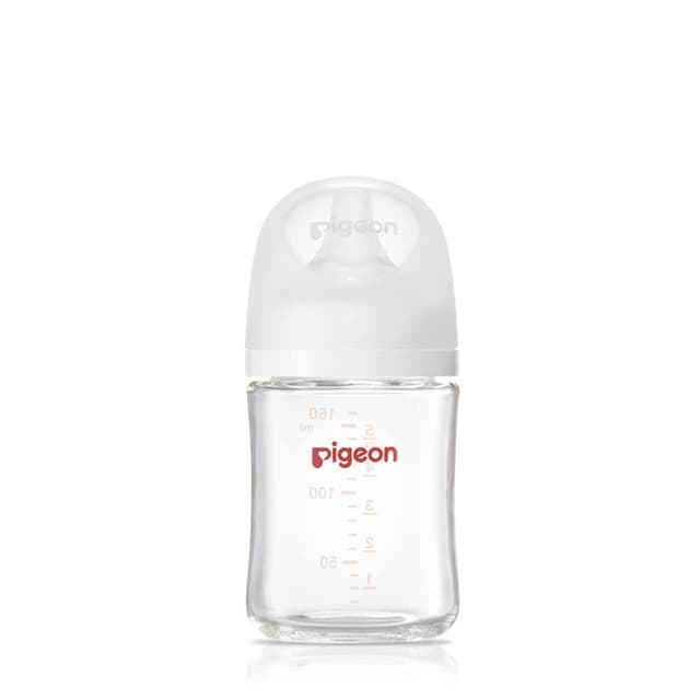 【Pigeon 貝親】第三代母乳實感玻璃奶瓶160ml(純淨白/貝親奶瓶/寬口奶瓶/玻璃奶瓶；寶寶共和國)