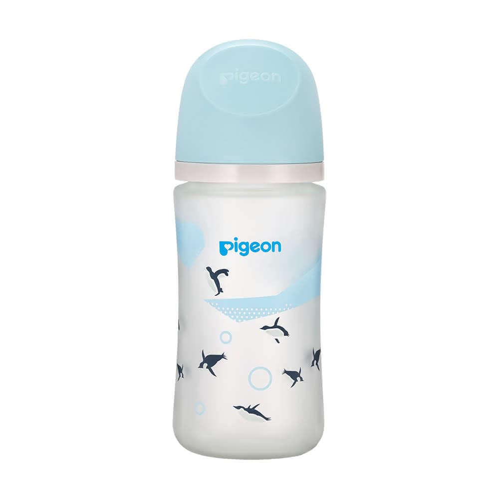 【Pigeon 貝親】第三代母乳實感矽膠護層奶瓶240ml(企鵝款/貝親奶瓶/寬口奶瓶；寶寶共和國)