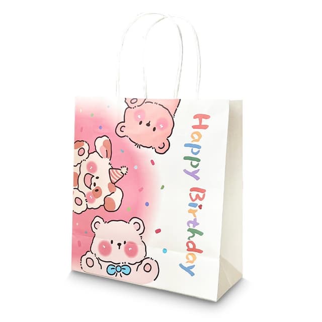 【蕉蕉購物】可愛小熊生日紙袋-1入小禮品袋 手提袋 包裝袋 禮物袋 袋子 婚禮紙袋 手提