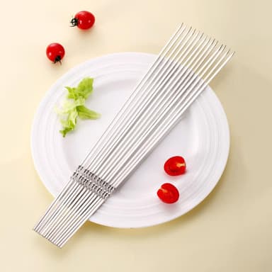 【蕉蕉購物】304不鏽鋼串燒烤肉籤-10支入串肉籤 烤肉叉子 燒烤籤 串烤籤 烤肉針 中秋節 野炊 露營