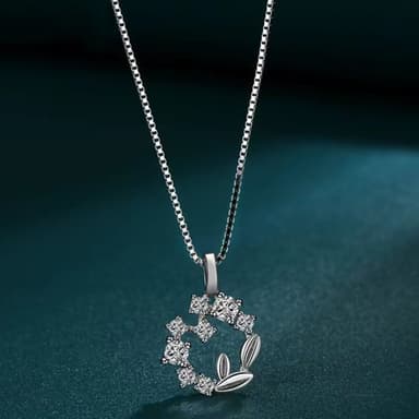 【MoonDy】純銀項鍊 純銀飾品 花環項鍊 鎖骨鏈 法式項鍊 短項鍊 造型項鍊 生日禮物 女朋友生日禮物 送禮