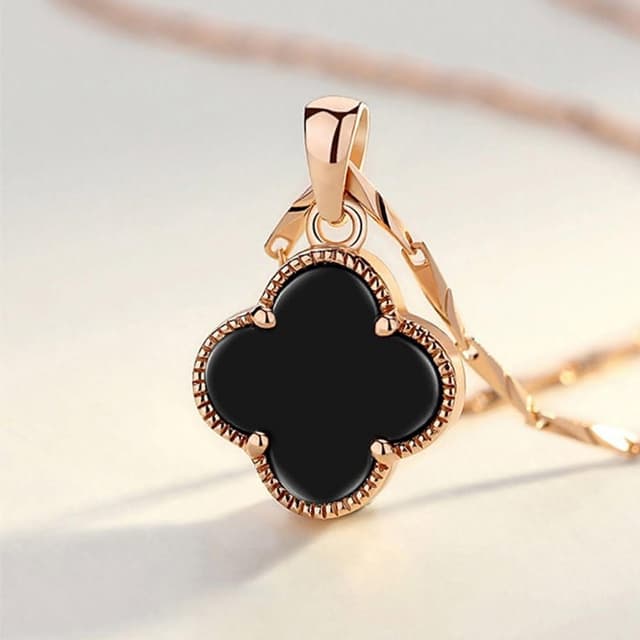 【KT DADA】純銀項鍊 項鍊 瑪腦項鏈 四葉草項鍊 飾品 女生項鍊 項鏈女 精品項鍊 女朋友生日禮物 不過敏項鍊