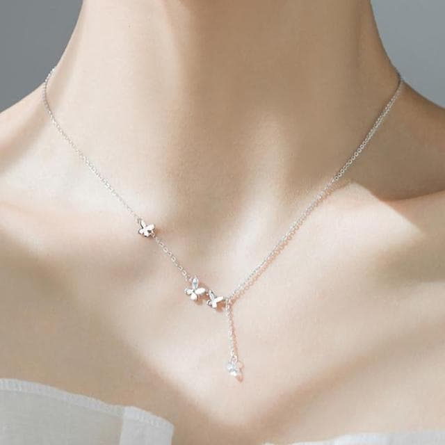 【KT DADA】項鍊 925 純銀項鍊 新娘飾品 女生項鍊 小香項鍊 寶石項鍊 精品 不過敏 日系項鍊  生日禮物