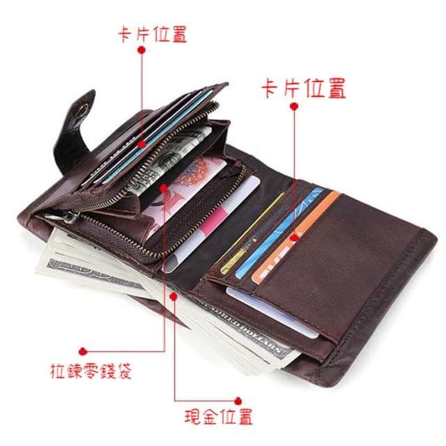 【MoonDy】錢包男 真皮錢包 牛皮皮夾 皮包 男生皮包 男生皮夾 錢包 皮夾 中夾 短夾 皮夾男 男皮夾