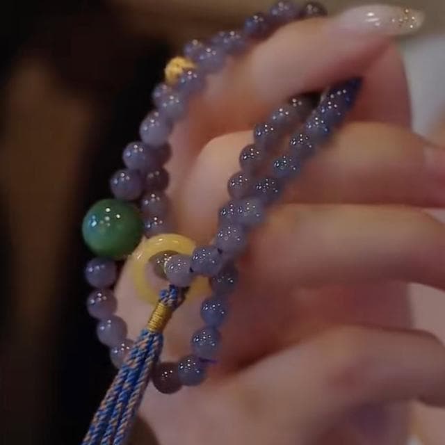 【KT DADA】平安手鍊 小眾手鍊 生日禮物 手鍊 串珠手鍊 手串 玉手鍊 和田玉 佛珠手鍊 紫羅蘭手鐲 雙圈手鏈