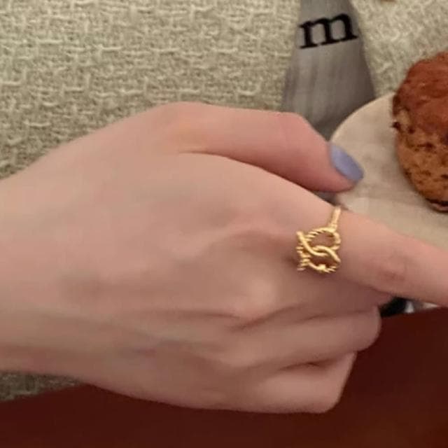 【KT DADA】ins戒指 開口戒指 小禮物 純銀戒指 蝴蝶餅戒指 餅乾戒指 抗敏戒指 可愛戒指 麻花戒指 愛心戒指