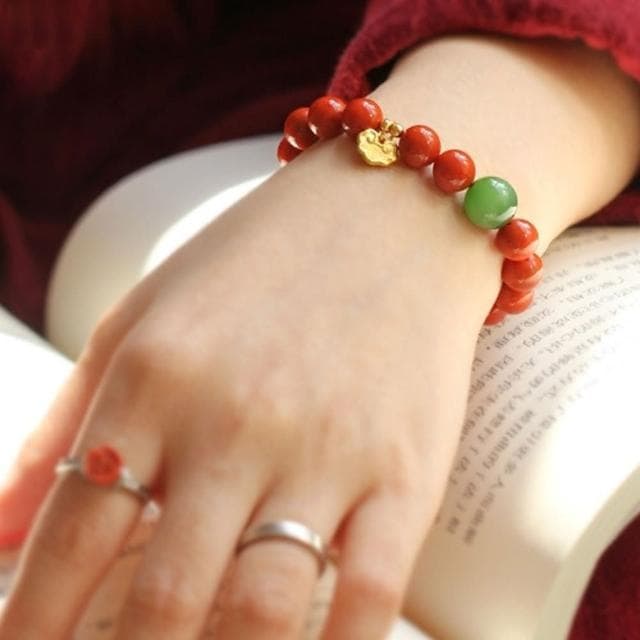 【KT DADA】氣質手鍊 平安手鍊 如意鎖 女配飾 送長輩 禮物 佛珠 玉珠手串 玉手環 南紅手串 碧玉手串