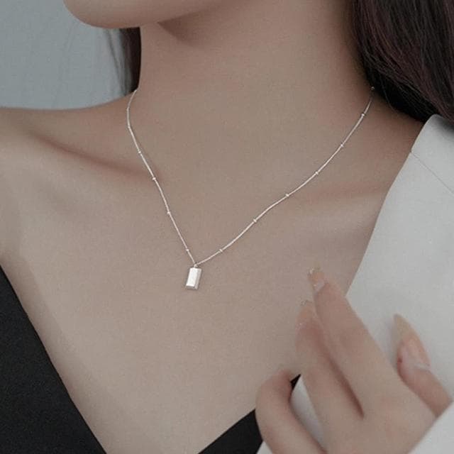 【KT DADA】招財項鍊 銀項鍊 韓國項鍊 小飾品 小禮物 女生禮物 純銀項鍊 金磚項鍊 鎖骨鏈