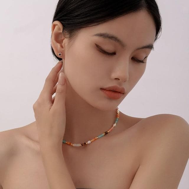 【KT DADA】鎖骨項鍊 波希米亞 歐美項鍊 招財手鍊 女生禮物 串珠項鍊 寶石項鍊 水晶項鍊 珍珠項鍊