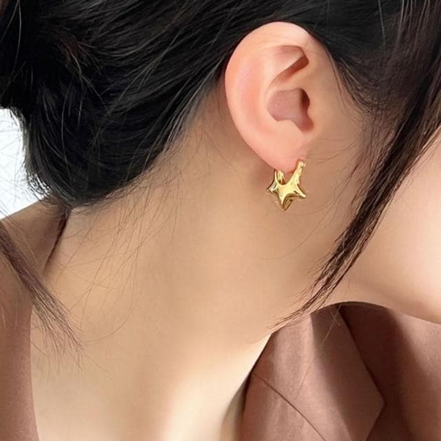 【MoonDy】耳釘 耳環 耳飾 星星耳環 不對稱耳環 抗過敏耳環 純銀耳環 耳扣 圈圈耳環 夾式耳環 復古耳環