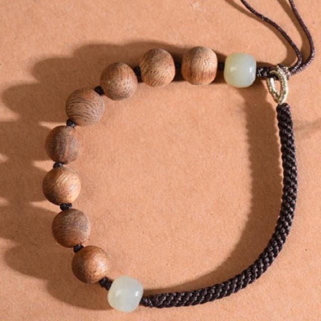 【MoonDy】佛珠手鍊 和田玉手鍊 串珠手鍊 保平安 避邪手鍊 消災解厄 小葉紫檀木 男女手鍊 送男生 生日禮物