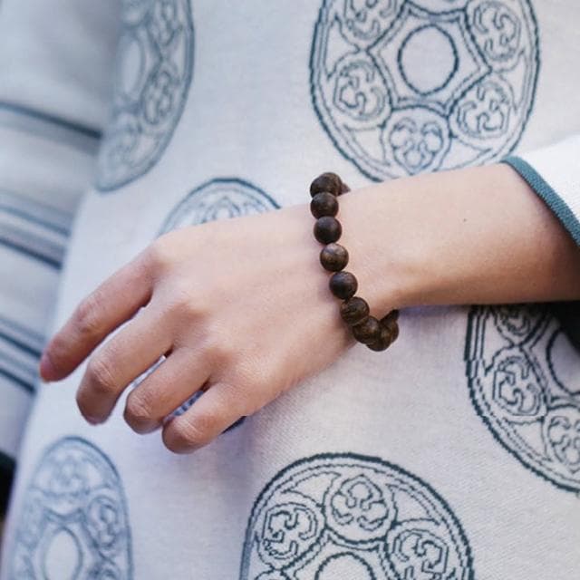 【MoonDy】沉香手串 黑油老料手鍊 開運手鍊 招貴人 生日禮物 圓珠手鍊 佛珠 送長輩 保平安 避邪手鍊