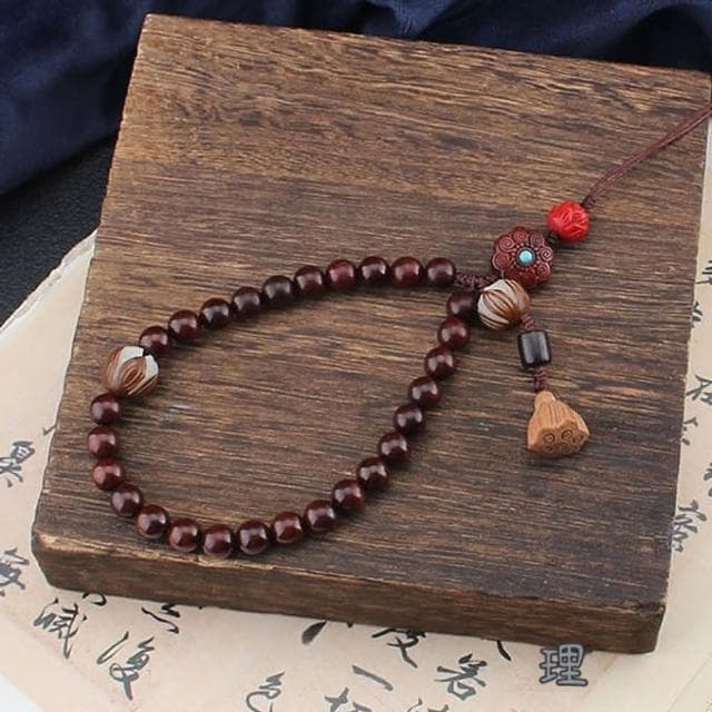 【KT DADA】小葉紫檀手機鍊 保平安 吊飾 手腕掛件 送長輩 禮物 吊墜飾品 手機掛繩 佛珠手機掛繩 保平安