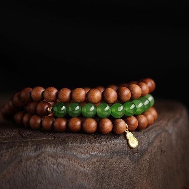 【KT DADA】老山檀香 玉手鍊 老山檀香開運手鍊 細手鍊 長輩禮物 多圈手串 串珠手鍊 平安手鍊 和田玉手串