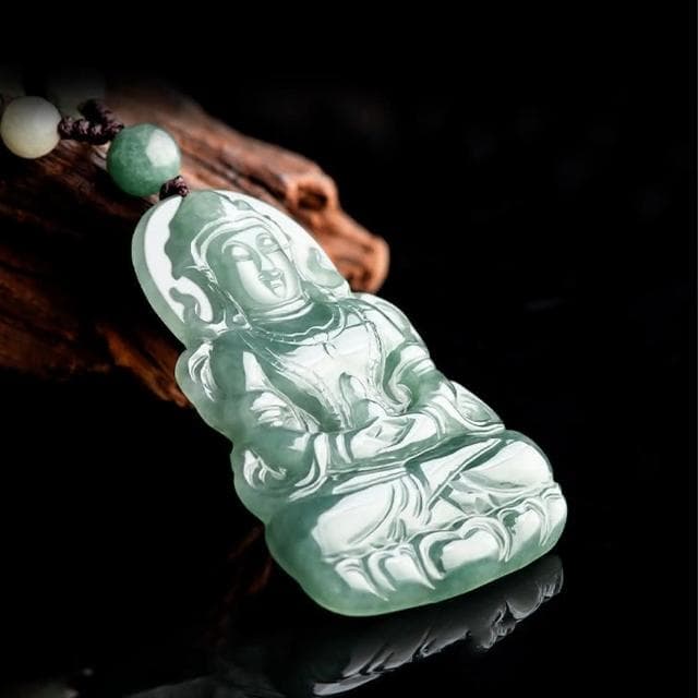 【MoonDy】翡翠項鍊 天然緬甸A貨 翡翠度母觀音 高檔翡翠 掛件 招財 富貴 油青冰種 玉石 玉石吊墜 玉墜 吊墜項鍊 禮物