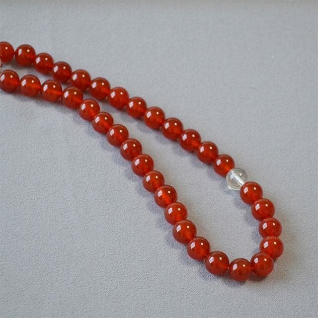 【MoonDy】項鍊 串珠項鍊 瑪瑙項鍊 法式項鍊 紅瑪瑙 白 水晶項鍊 高級感 送女生 磁吸項鍊 復古項鍊 送長輩 禮物